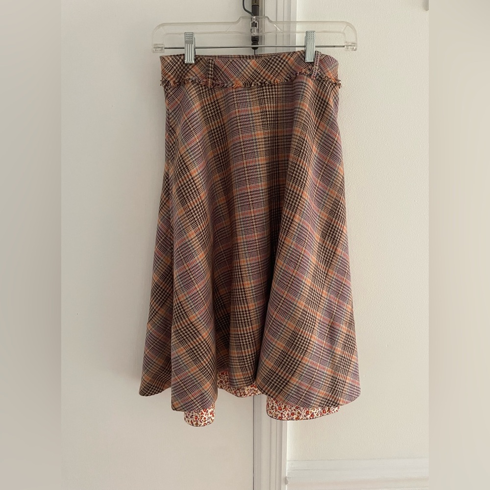 Odille Multicolor Plaid A-Line Skirt